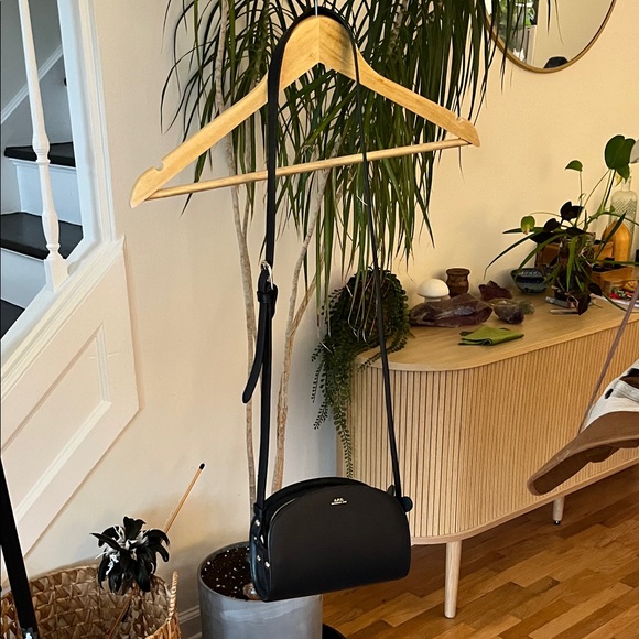 A.P.C. Black Demi Lune Mini Crossbody Bag Purse - Picture 9 of 13